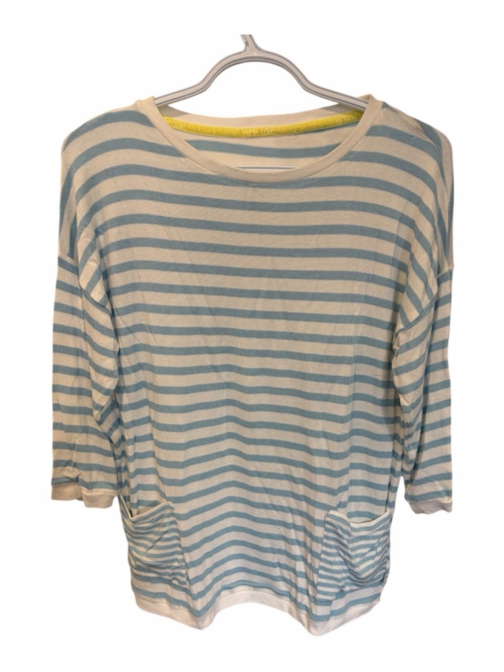 Striped Blue and White Boatneck Top - Size 6 - Like New